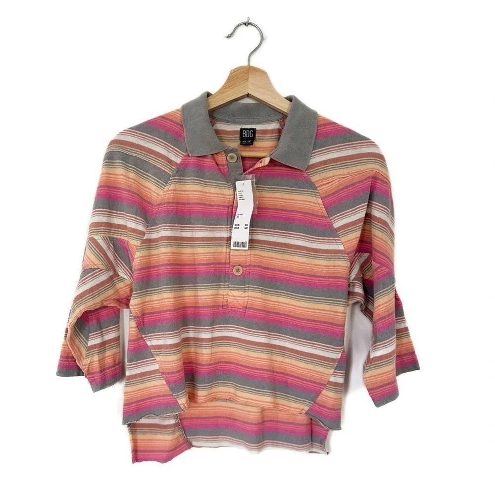 BDG Urban Outfitters Women’s XS Pink Cropped Henley Shirt New